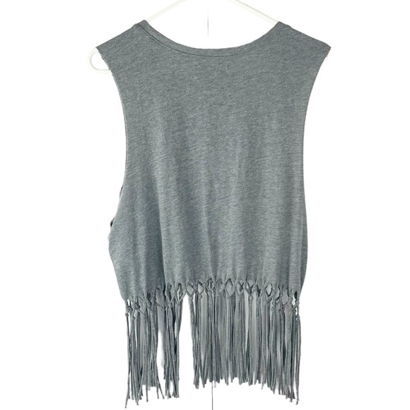 Hollister Gray and Teal Summer Daze Boho Festival Fringe Tank Top - Picture 3 of 10
